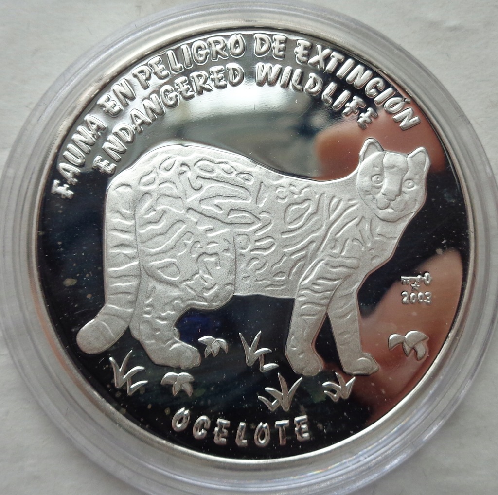 Kuba - 10 pesos - 2003 - Ocelot / srebro