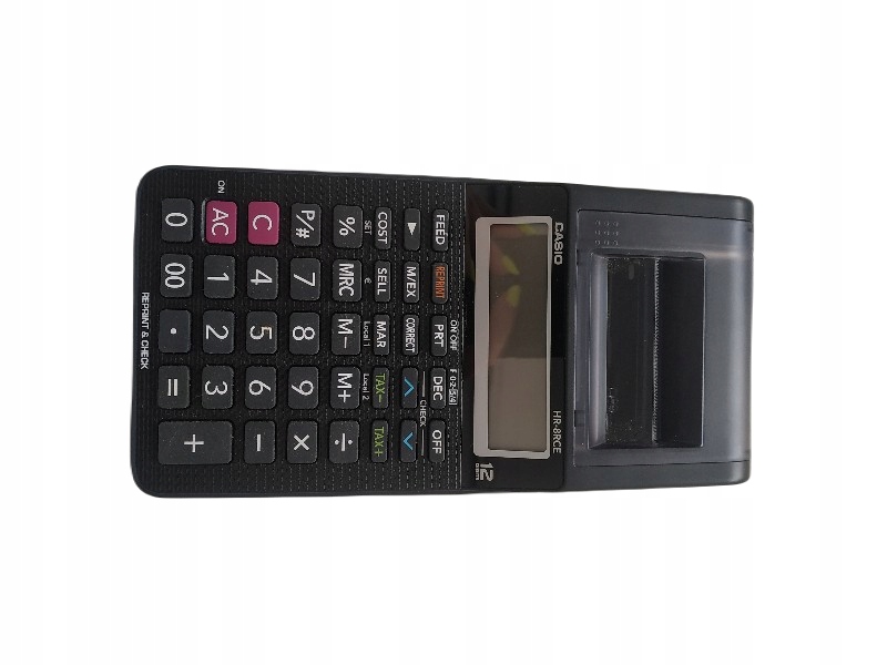 KALKULATOR CASIO HR8RCE DRUKUJĄCY BIURKOWY CZARNY 12537768158