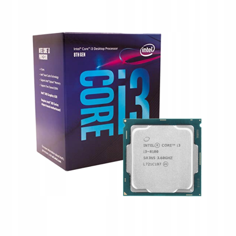 Procesor Intel i3-8100 4 x 3,6 GHz + BOX
