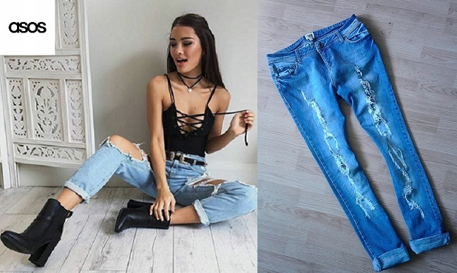 ASOS SPODNIE JEANSY BOYRIEND _ WYSOKI STAN 38 M