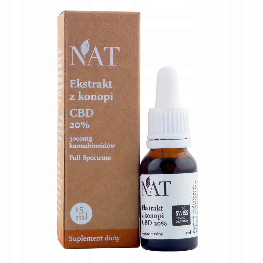 NAT Olejek - ekstrakt z konopi Full Spectrum 20% CBD 15ml ____________