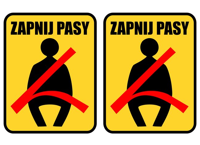 Naklejka na samochód ZAPNIJ PASY do taxi bus auta