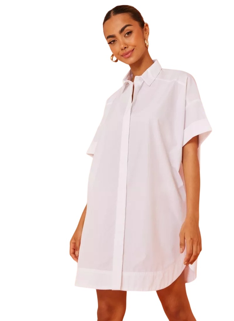 Pieces damska biała koszula oversize XS
