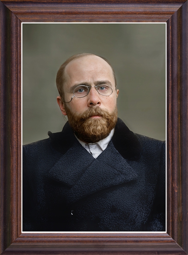 Obraz Wacław Sieroszewski portret w drewnianej ramie ze szkłem