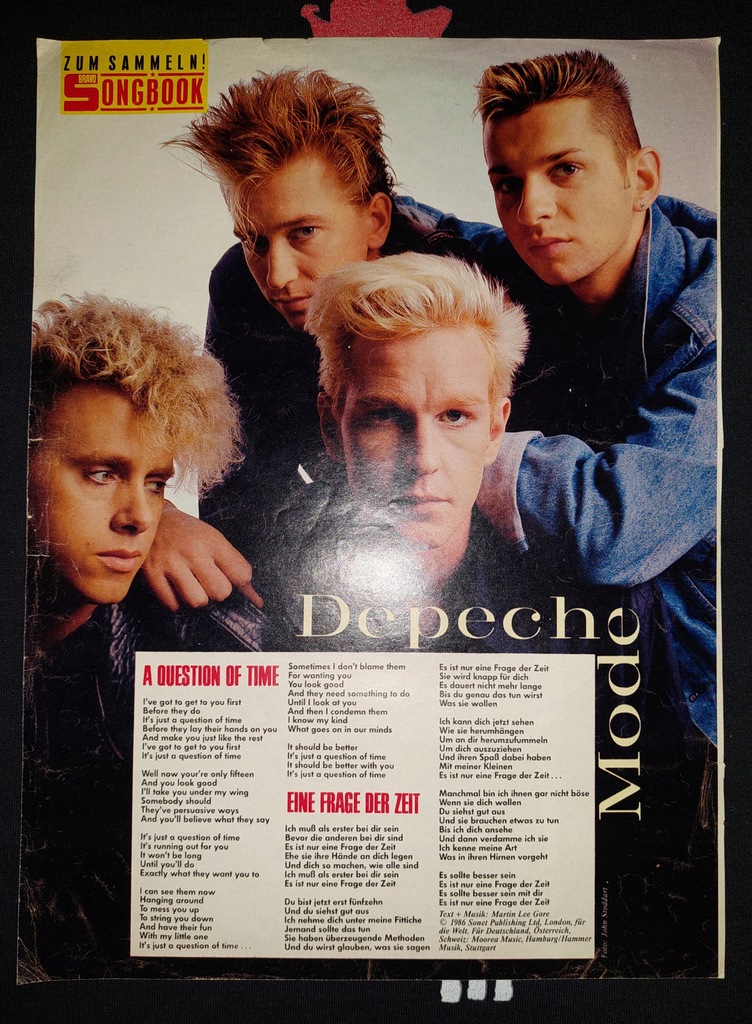 Depeche Mode A Question of Time tekst z BRAVO 1986