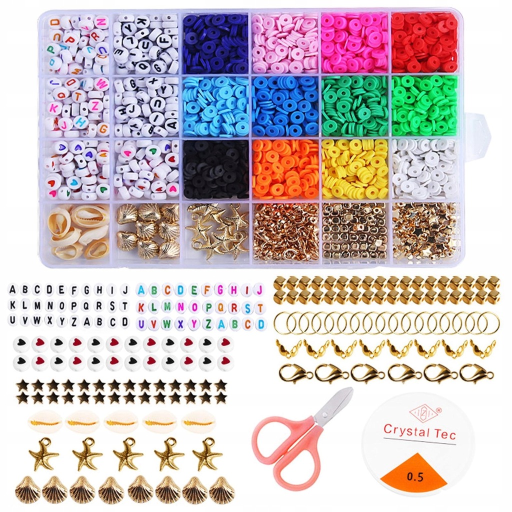 3006Pcs 6mm Polymer Clay Beads, Loose Spacer Disc Beads, Charms Jewelry