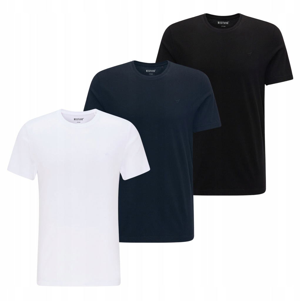 MUSTANG ALEX C EMBROIDERY MĘSKI T-SHIRT 3PAK KOSZULEK WIELOKOLOROWY 6XL