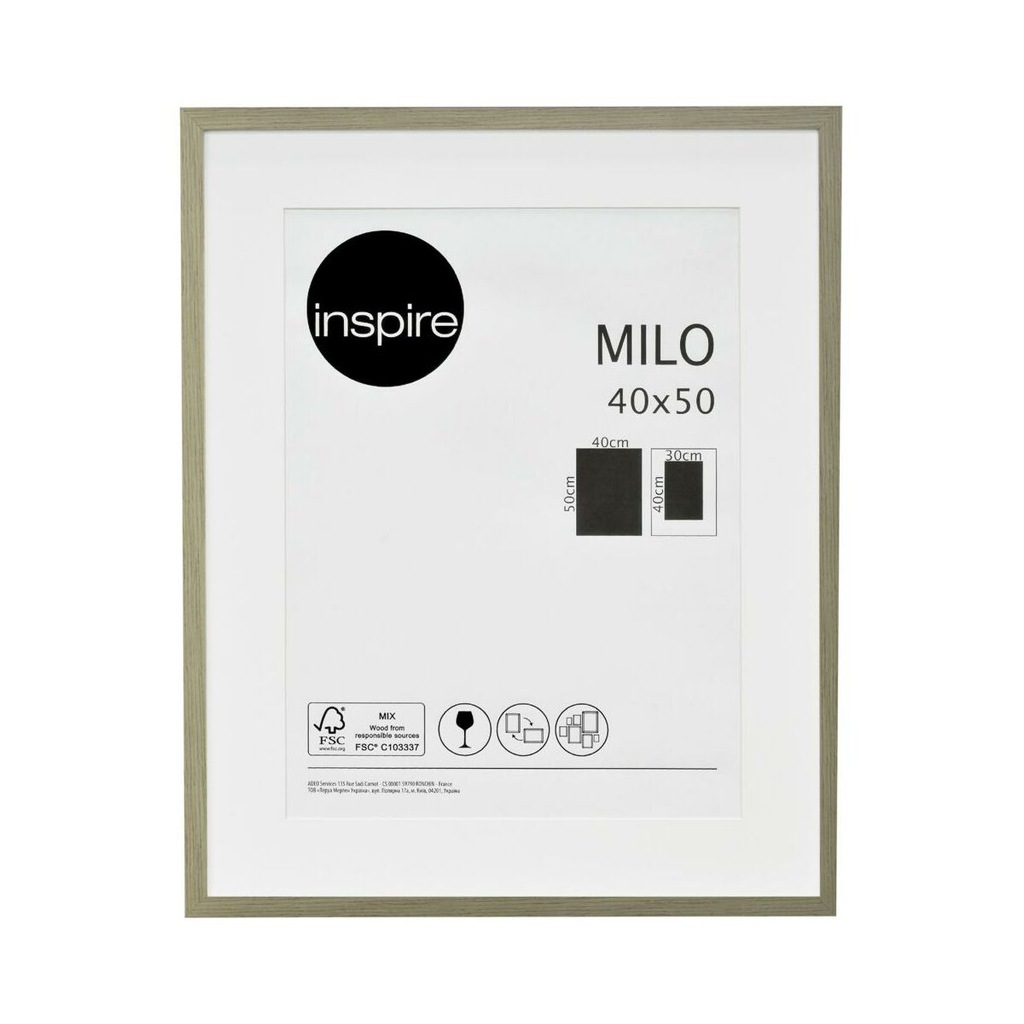 Ramka na zdjęcia Milo 40 x 50 cm dąb MDF Inspire - 12571638133 ...