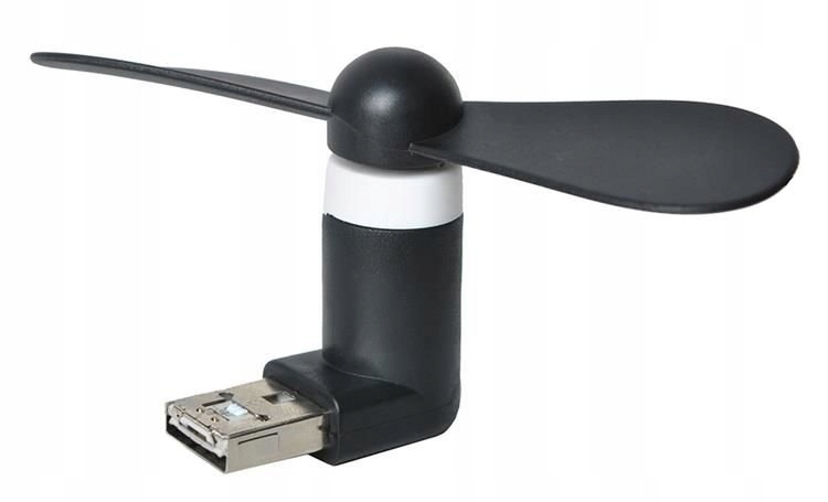 Wentylator micro USB czarny - kompaktowy, przenośny, wydajny