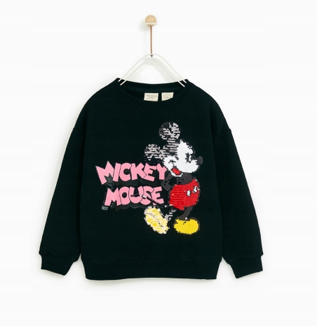 NOWA bluza ZARA MICKEY MOUSE cekiny czarna r. 152