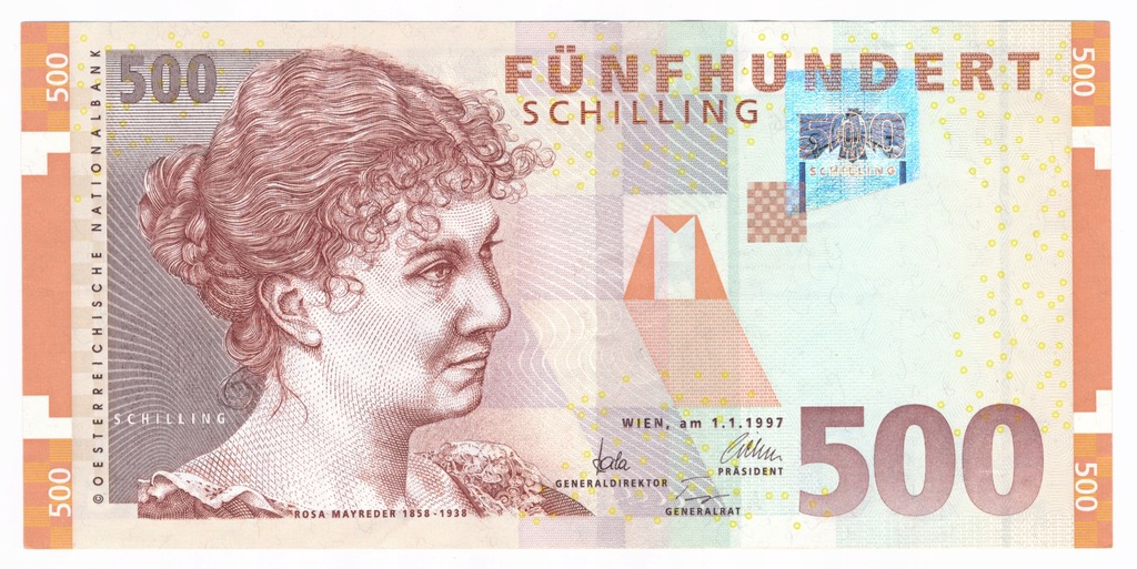 Austria, 500 szylingów 1997, st. 1-/2+