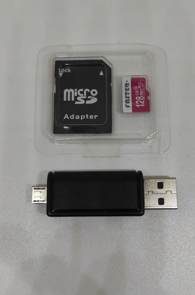 KARTA PAMIĘCI Faster Micro SD 128GB + Adapter SD + 12360313152