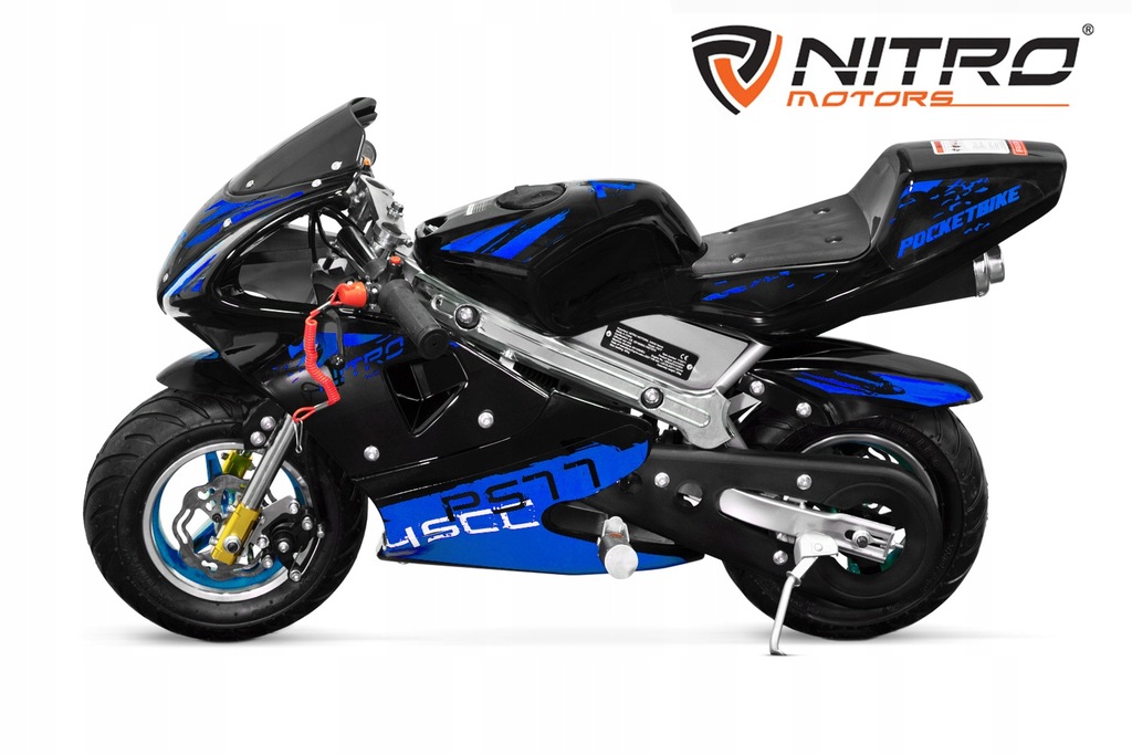 PS77 50cc Pocket Bike Mini Ścigacz niebieski