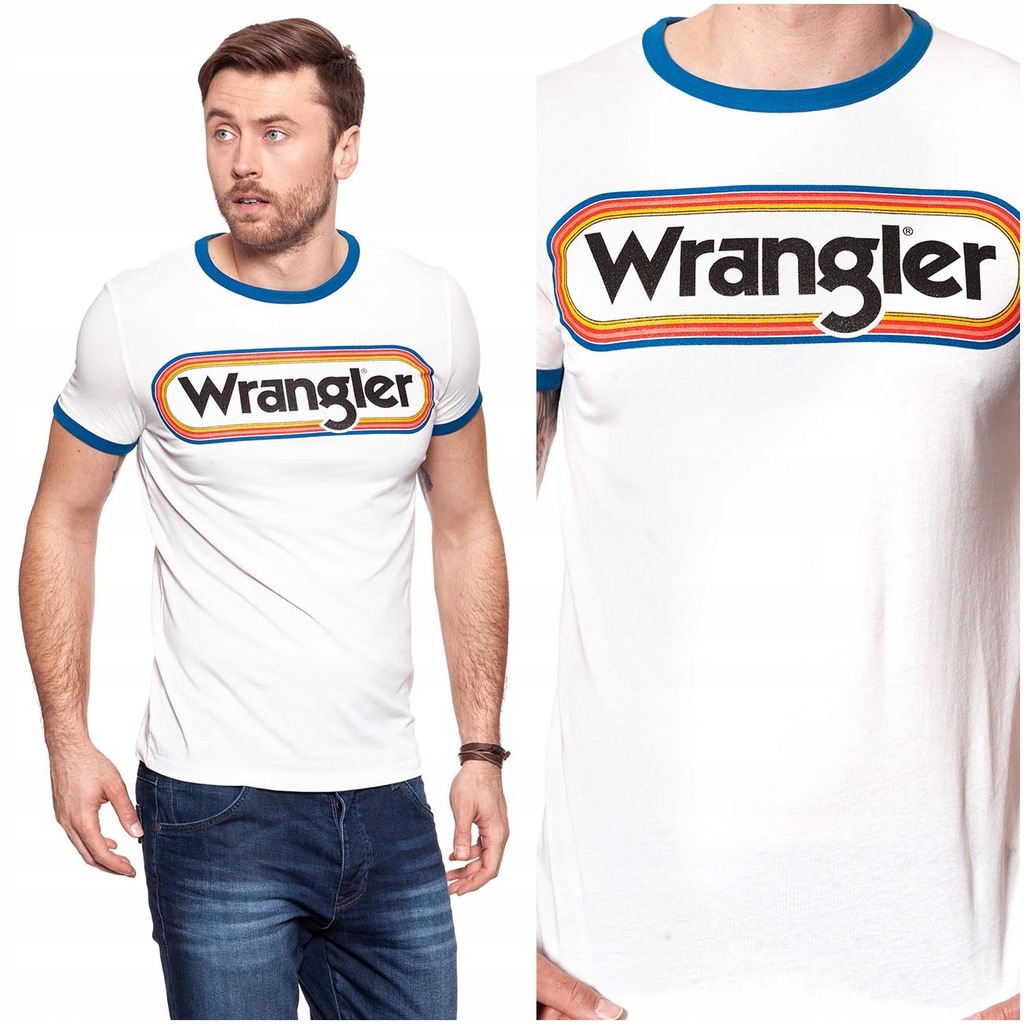 WRANGLER LOGO RINGER T-SHIRT MĘSKI KOSZULKA S