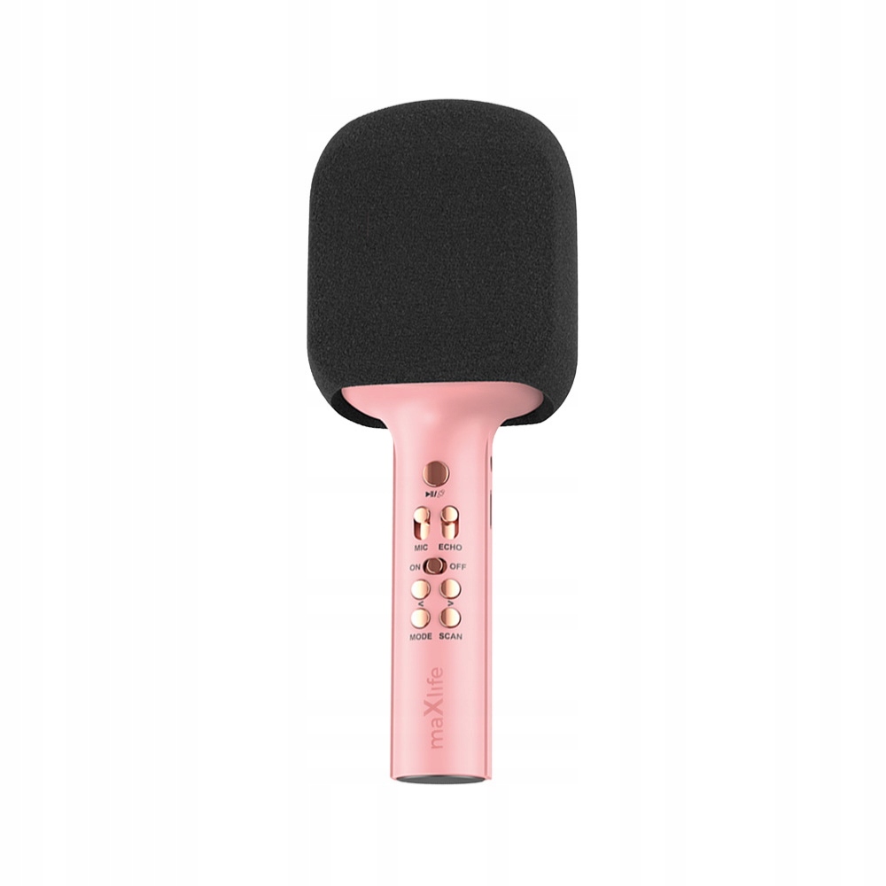 Bezprzewodowy mikrofon z głośnikiem Bluetooth Maxlife MXBM-600 różowy