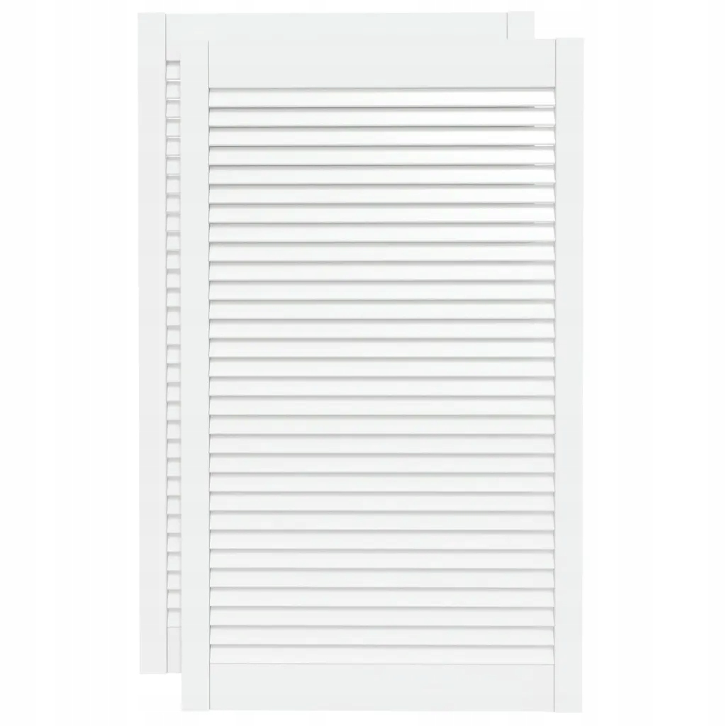 Drzwi żaluzjowe, 2 szt., drewno sosnowe, białe,