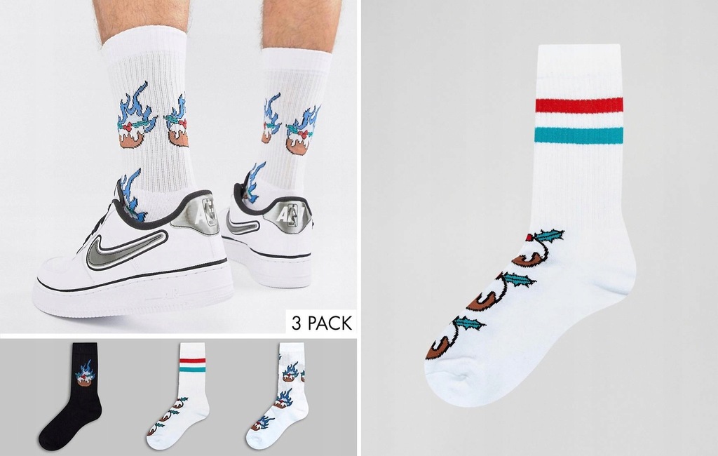R005D20 SPORTOWE SKARPETY Z NADRUKIEM DESIGN