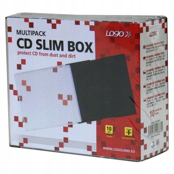 Box na 1 szt. CD, przezroczysty, czarny tray, cien