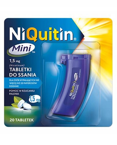 NIQUITIN MINI 1,5 mg, 20 tabl. na rzucanie palenia