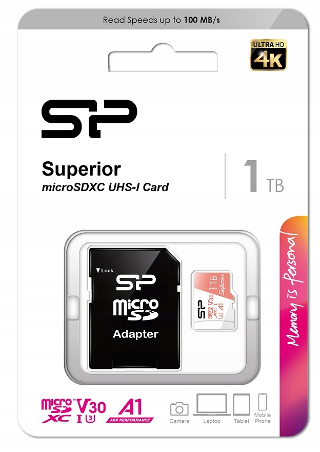 Karta pamięci Silicon Power microSDXC Superior 1TB U3 V30 A1 4K 100MB