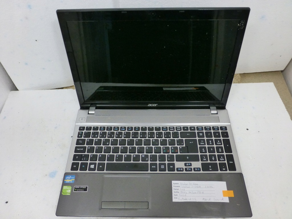 Laptop Acer Aspire V3 Q5WV1 i3-3110M 2,40GHz 4GB