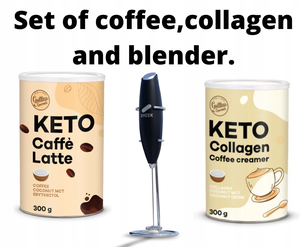 Kolagen z MCT “coffee creamer”+ KAWA + BLENDER 11744116389