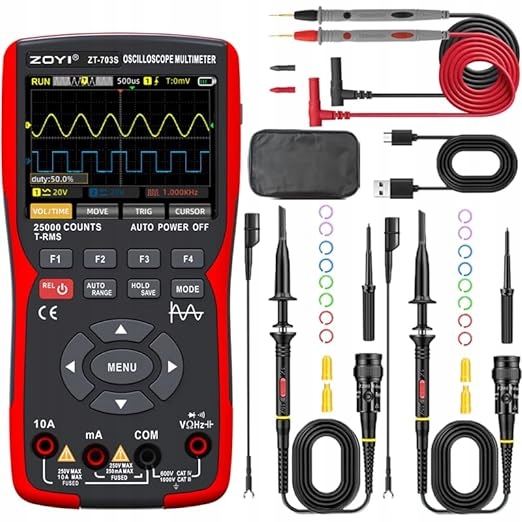 MULTIMETR OSCYLOSKOP MIERNIK Z OSCYLOSKOPEM 3w1 ZOYI ZT-703S 3,5'' 50Mhz