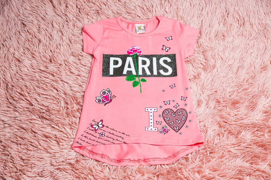 Tunika krótki rękaw różowa PARIS 122