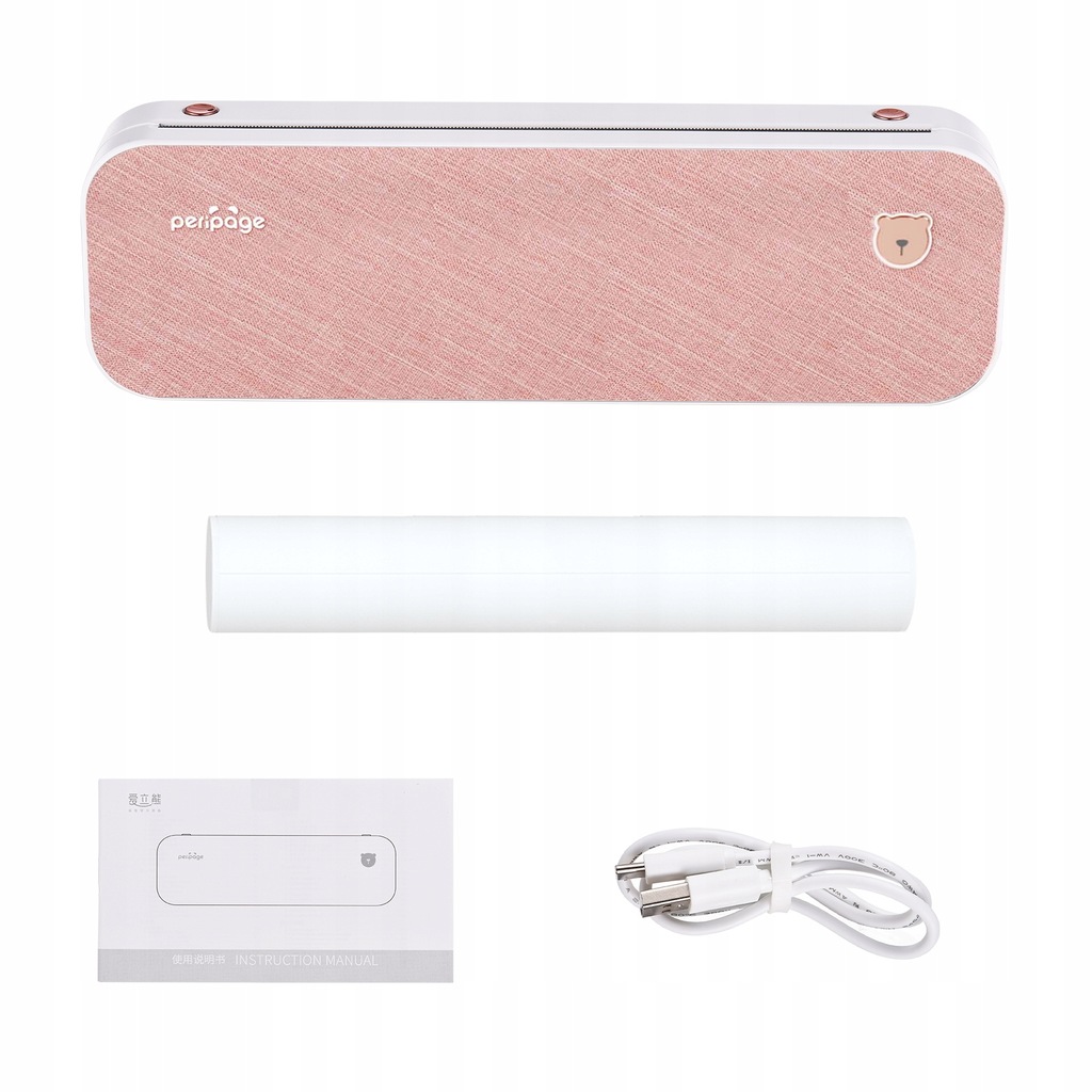 BEZPRZEWODOWA DRUKARKA TERMICZNA PeriPage A40 USB Różowa