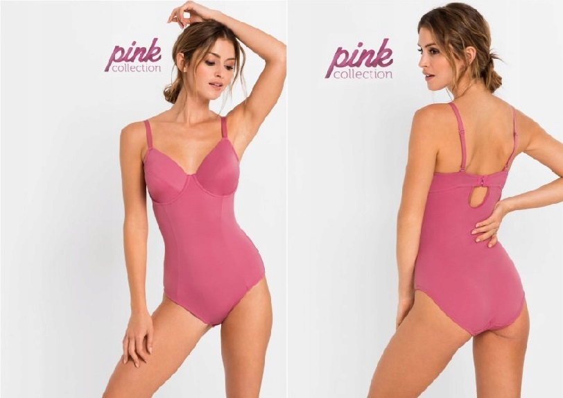 RÓŻOWE MODNE WYSZCZUPLAJĄCE BODY 75D