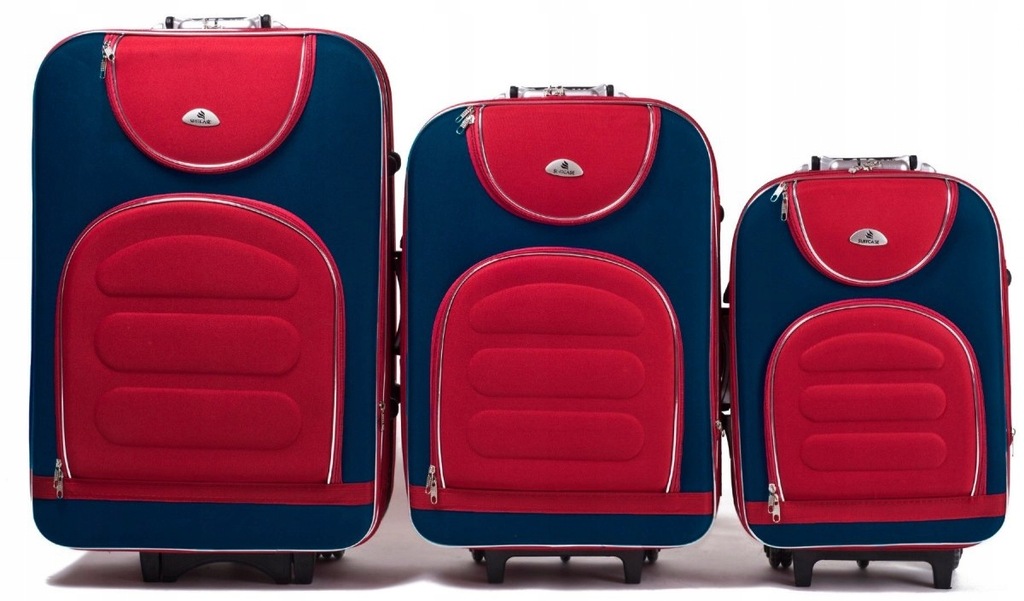 A801, Zestaw 3 walizek (L,M,S), Blue/Red