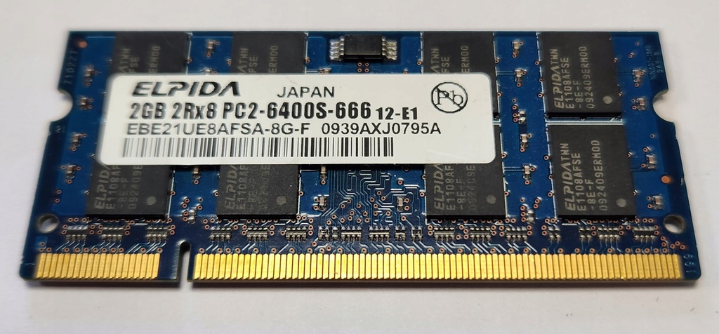 DDR2 ELPIDA 2GB 2Rx8 PC2-6400S-666 12-E1