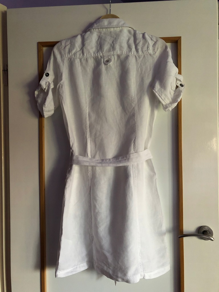 Esprit biała lniana sukienka 34
