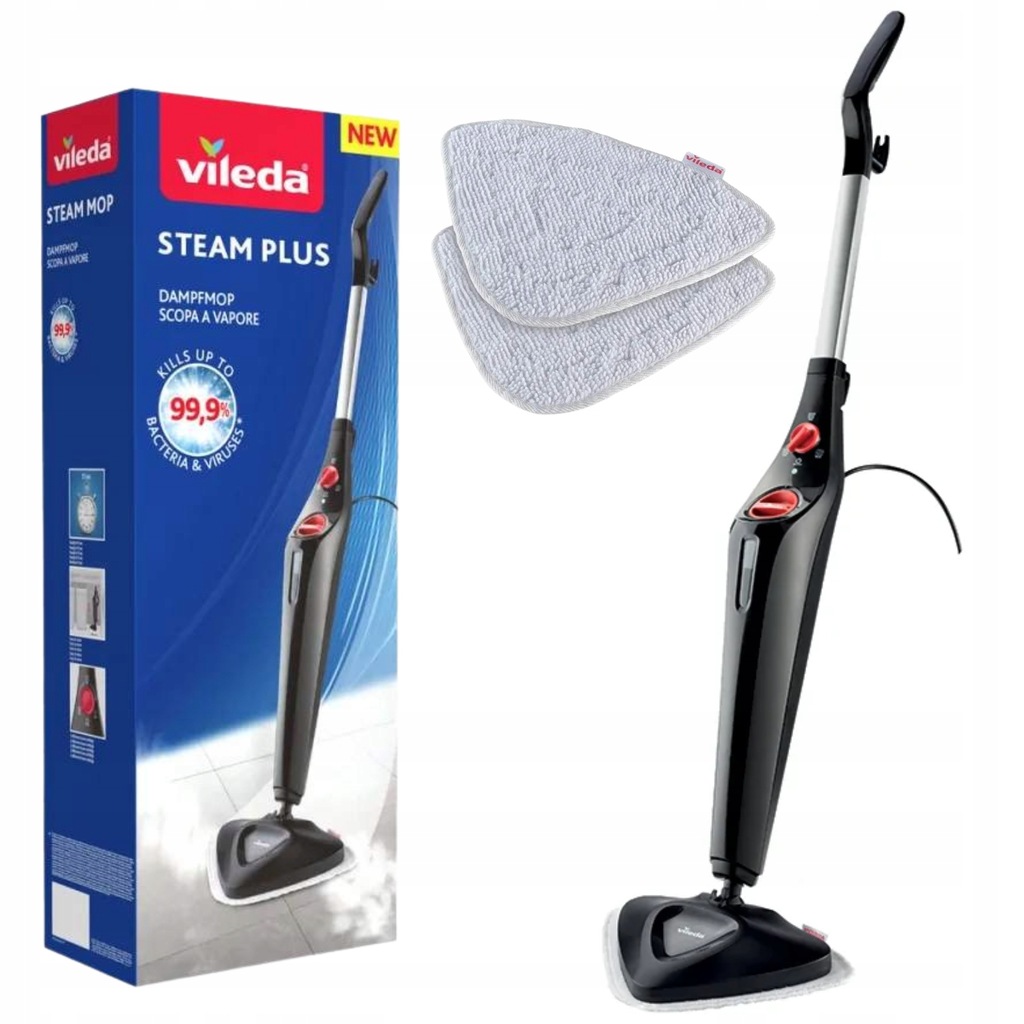 MOP PAROWY Vileda Steam 1550W USUWA 99,9% BAKTERII