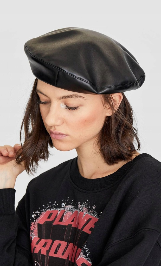 08U143 STRADIVARIUS__MK5 BERET EKOSKÓRA__56