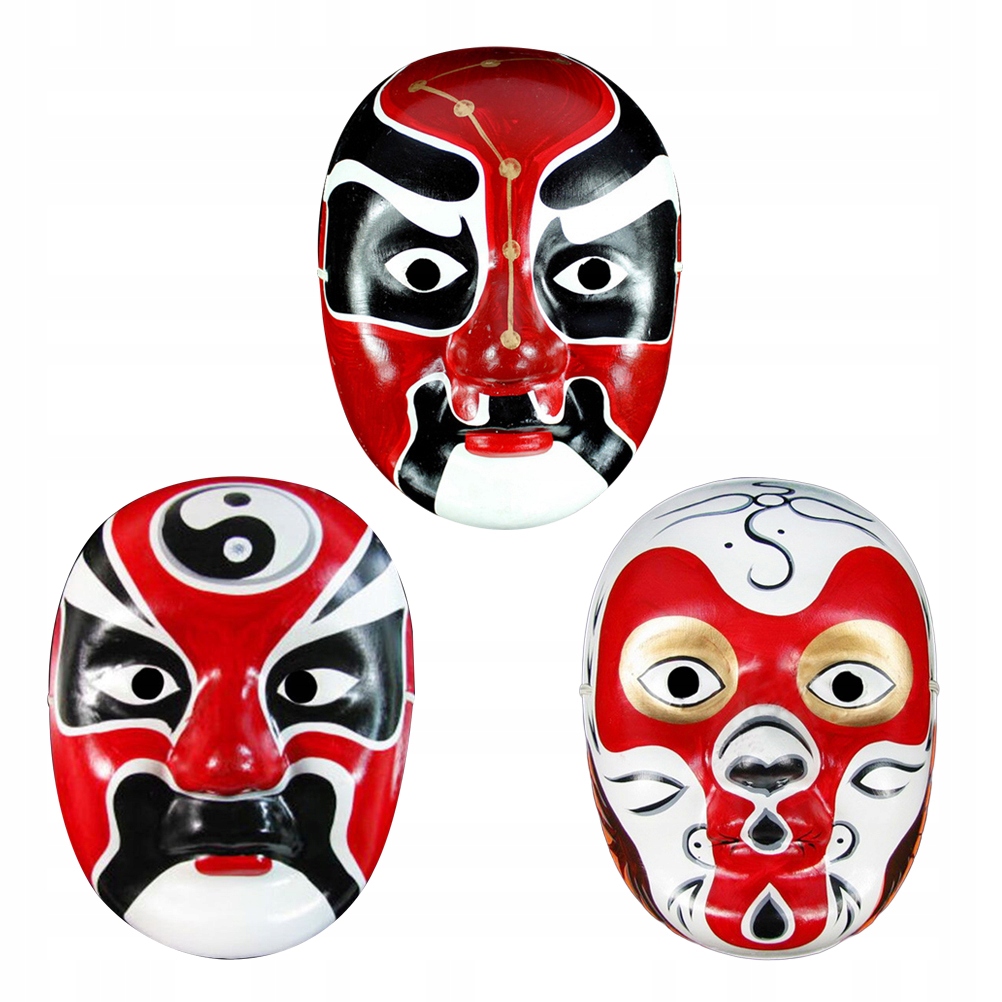 3pcs Opera Mask Wall Hanging Pendant Hand-painted