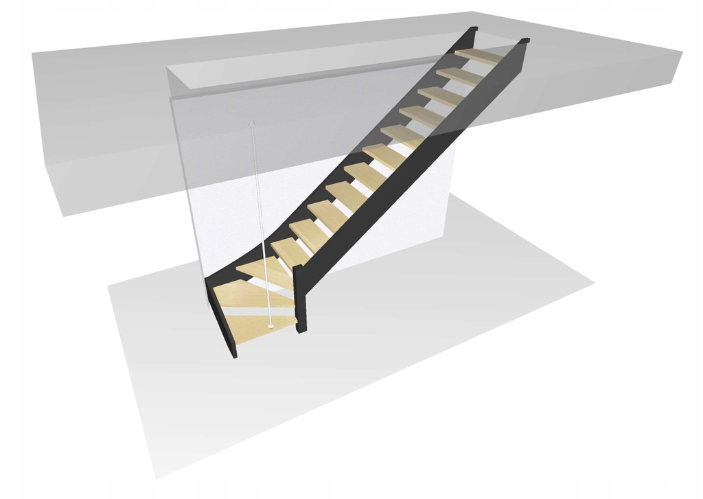Komplet schodów samonośnych kształt L