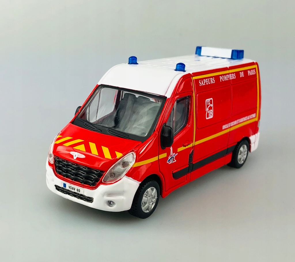 BBURAGO EMERGENCY RENAULT MASTER STRAŻ 1:50 NOWY