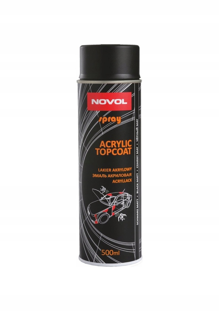 NOVOL-SPRAY ACRYL TOPCOAT BLACK SATIN