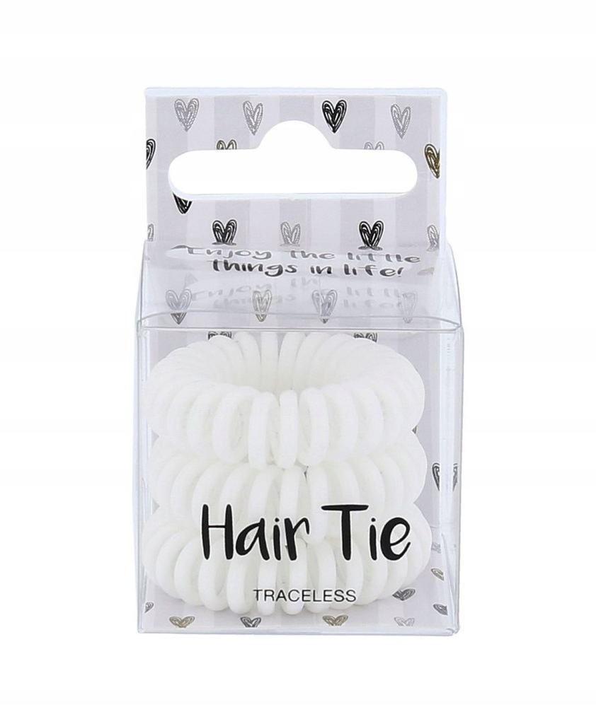 2K White Hair Tie Gumka do włosów 3 szt (W) (P2)