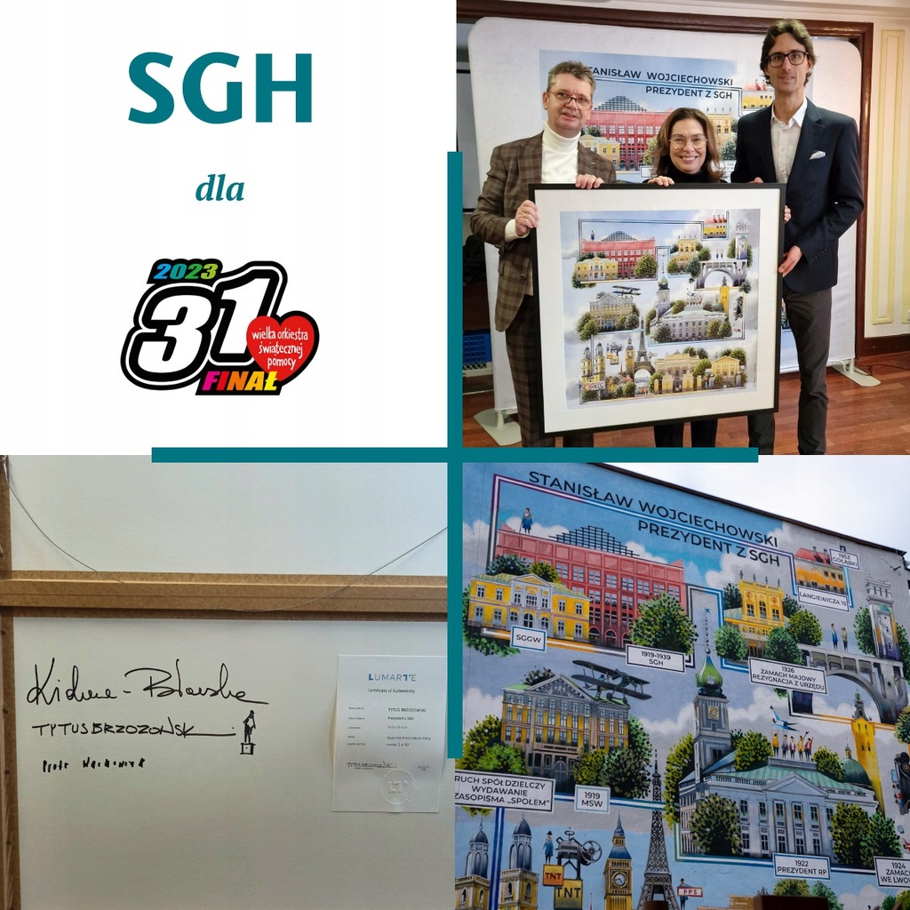 Reprodukcja projektu muralu „Prezydent z SGH”