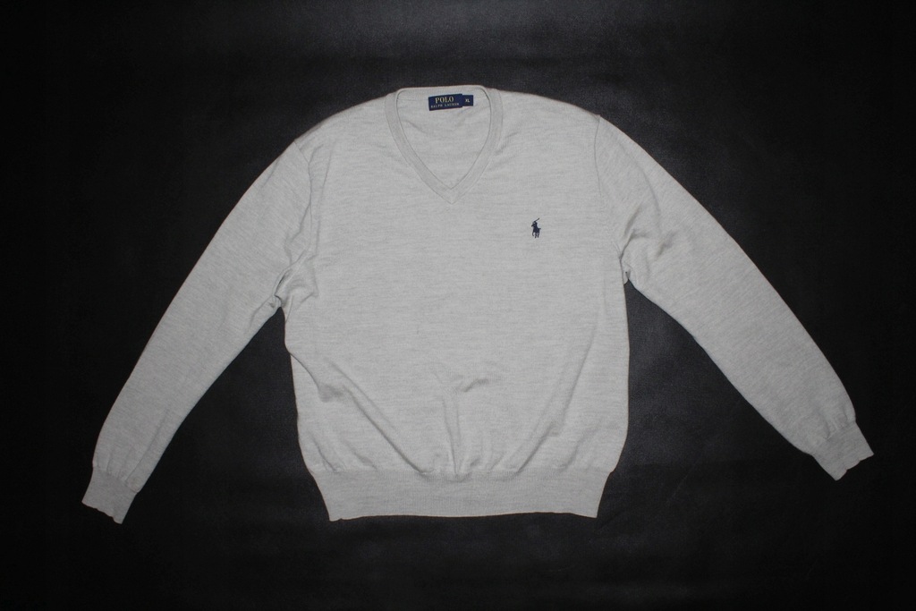 RALPH LAUREN POLO MĘSKI SWETER MERINO WOOL XL