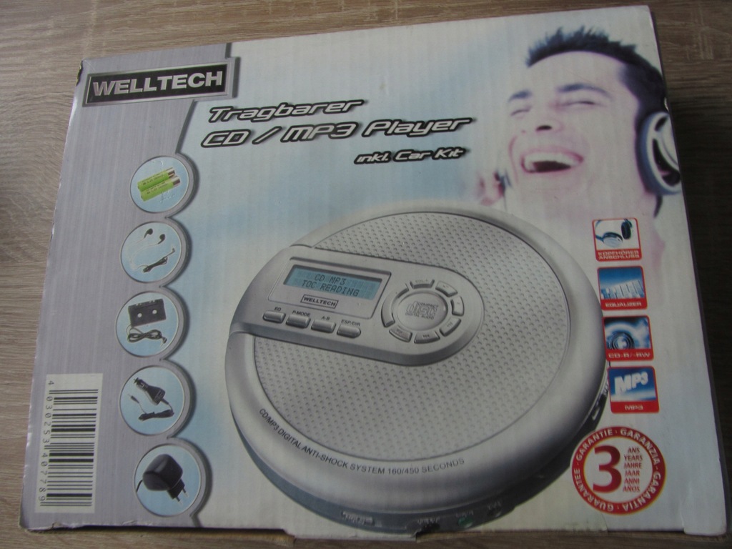 Welltech CD MP3 player odtwarzacz discman 9333124783 oficjalne