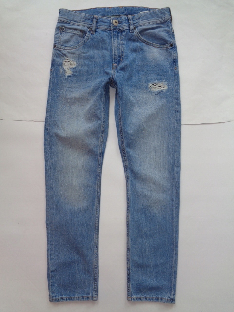H&M - spodnie - jeansy z przetarciami - 152 cm