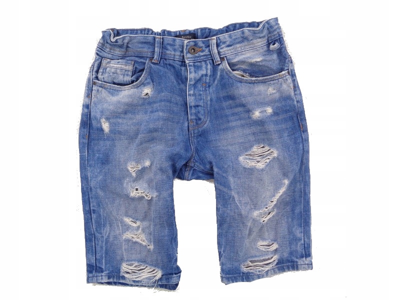 W32 BERSHKA MĘSKIE SPODENKI JEANS DZIURY W80