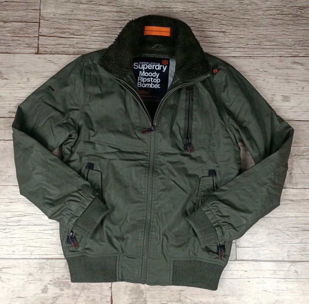 SUPERDRY MOODY RIPSTOP bomber r.M militarny