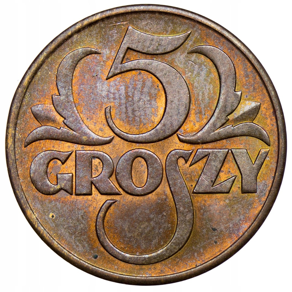 Polska, II RP 5 groszy 1938, Stan 1