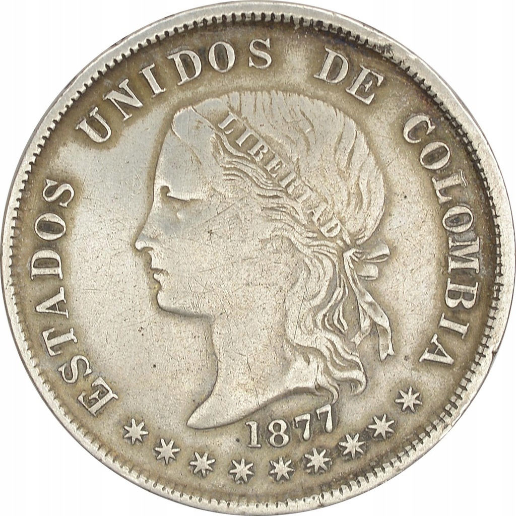 3.gt.COLUMBIA, 50 CENTAVOS 1877