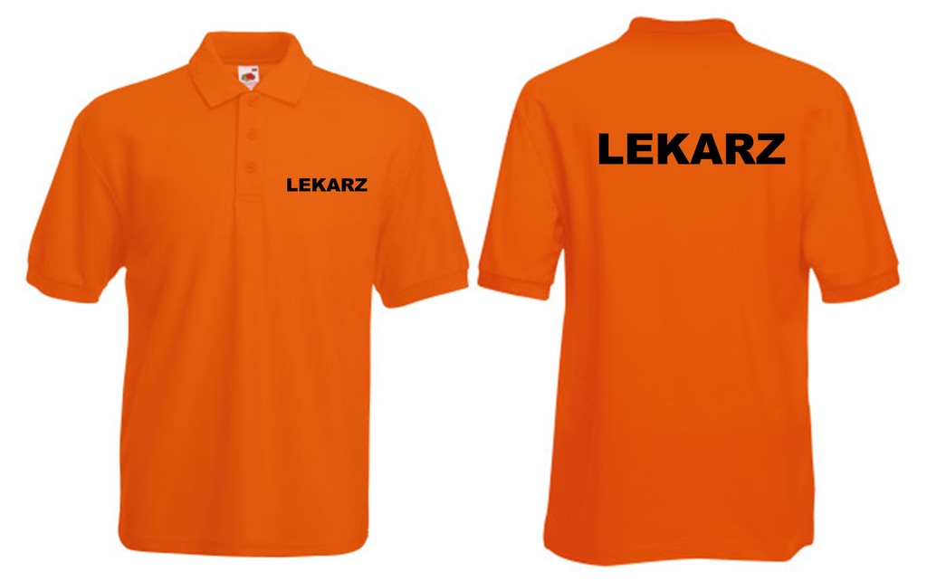 Koszulka LEKARZ medyczna męska polo pomarańcz M