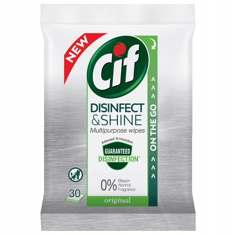 CIF Chusteczki Czyszczące Disinfect&Shine 30sz